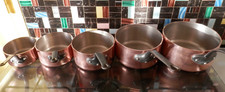 Copper saucepan set with