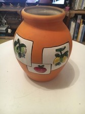 Petit Pot Fleur En Terre Cuite Décor Fruit 