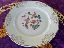 Plat Rond Plat Faience KG Lunéville Badonviller Décor Oiseau du Paradis 29cm