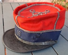 WWI Képi mod 1884 Adjudant 16° Train des Equipages Relique ORIGINAL à restaurer