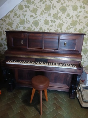 Piano droit vintage bois - piano,