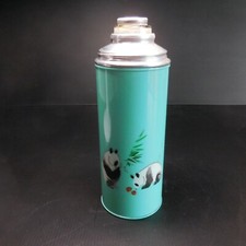 Bouteille thermos vintage pandas Chine ouvrier 1950 art déco métal N4825