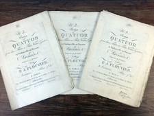 3x Partition Pierre Joseph PLOUVIER 3 Quatuor Pour GUITARE part. Orchestre 1800