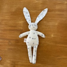 Doudou Peluche Lapin Petit bateau Blanc Bleu Cocotte En Papier Moulin À Vent