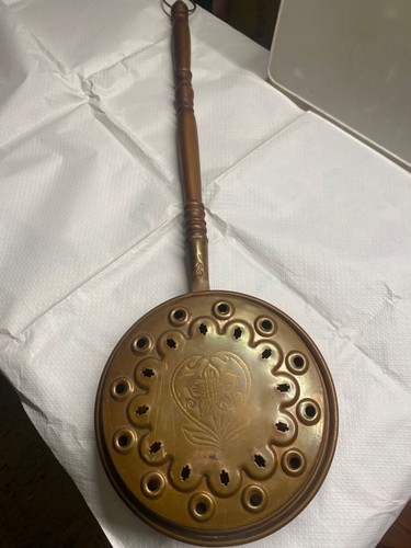 Ancien chauffe lit cuivre - lit, en