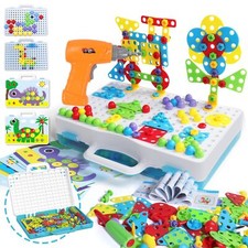 Jouet Enfant 3 Ans Mosaique Puzzle 3D Etabli Enfant Bricolage Jeux de Constru...