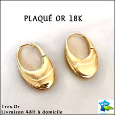 PLAQUÉ OR 18 K Anneaux Ovales