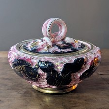 Bonbonnière Monte Carlo vintage signée DZ, céramique à décor de corail et...