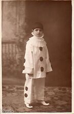 BJ033 Carte Photo vintage card RPPC Enfant déguisement Pierrot studio costume