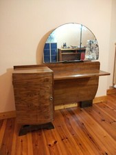 Coiffeuse moderniste époque Art Déco des années 1930 - 40 Modèle géométrique