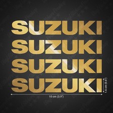 4 stickers SUZUKI 10 cm OR Brillant Tuning Decal moto custom autocollant doré