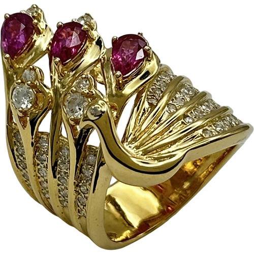 Bague oiseau rubis 18 - bague,