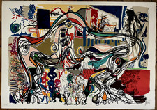 Raymond Moretti lithographie signée expressionnisme abstract art Paris New-York