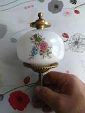 ancienne Boule d'escalier rampe ou autre verre et bronze massif  dia 9.5 cm