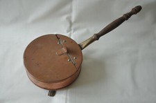 Ancien chauffe plat Brasero de table en cuivre sur pieds 50's 