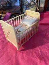 Lit Ancien Miniature 1/12 Literie Brodée Maison De Poupée/Vintage 1:12 Baby Crib