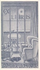 Exlibris Livre D'Art Peter Anton Gekle 1899-1981 Fauteuil Chat