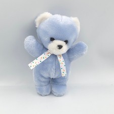 Doudou ours bleu - , blanc