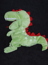 Doudou marionnette dragon IKEA laskig dinosaure vert rouge peluche TTBE