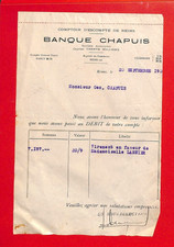 REIMS ( 51 ) BANQUE CHAPUIS / BORDEREAU 1930 ?