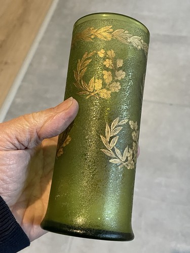 Vase émaillé effet givré