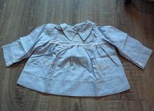 Jolie blouse ancienne sarrau enfant années 50 Vichy bleu/ école / 2 ans N°2