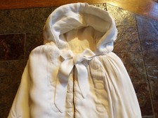 Burnou nid d 'ange ancien de bébé,poupée,layette,linge ancien,1950