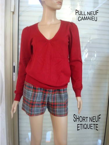Short ecossais madras rouge - rouge, et