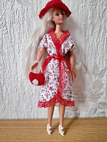 Robe été blanche - robe, rouge