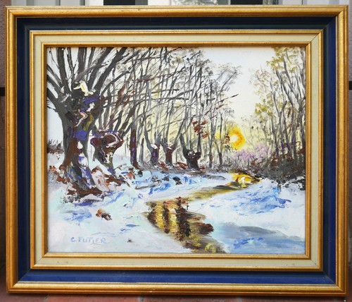 Tableau signé futier forêt - signé, futier: