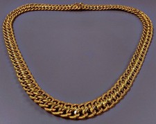 Vintage Murat collier plaqué or maille américaine Necklace gold plated MURAT