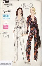 Patron De Couture Vintage Vogue De 1969 B36" Jumpsuit (2343) Vogue 7697