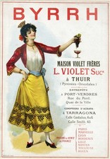 "BYRRH" Affiche d'intérieur originale entoilée litho vers 1930   27x37cm