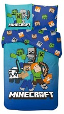 Parure de Lit Minecraft Bleue