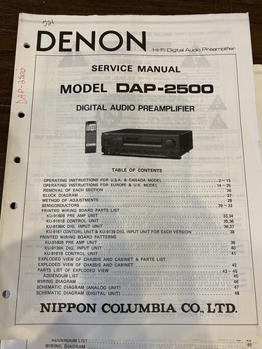 Denon dap 2500 service manual - denon,