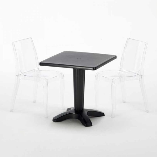 Table carrée noire 70x70cm - noire,
