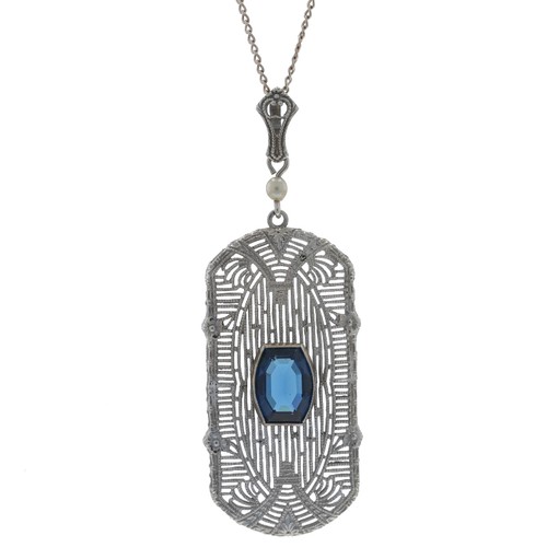 Collier art déco blanc - collier,