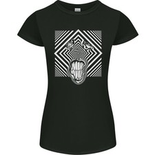 T-Shirt Femme Petite Coupe Champignons Magiques LSD Zèbre Hallucinogènes