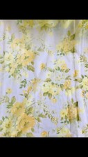 Vintage Yellow Sheer Floral Curtains
