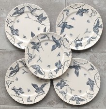 5 Anciennes Assiettes Plates Longchamp Terre de fer Oiseaux R Charbonnier