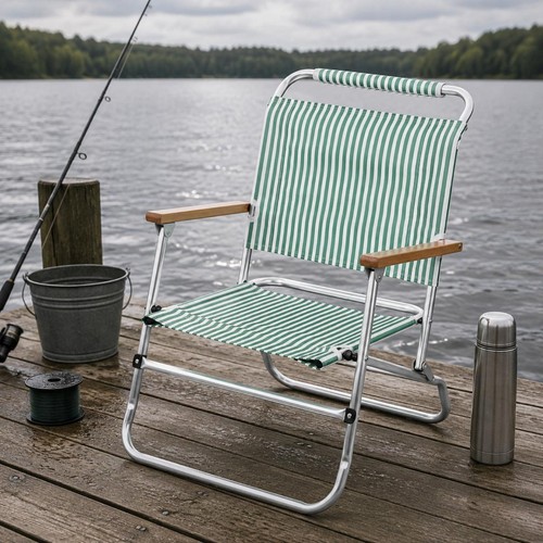 Chaise plage rayée pliable - chaise,