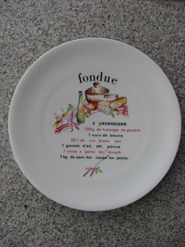Assiette recette fondue - ,