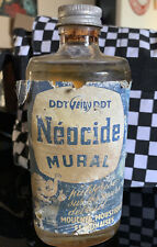 NEOCIDE MURAL Ancien Bouteille Verre Full Tue Mouche Flytox Pulvérisateur Rare