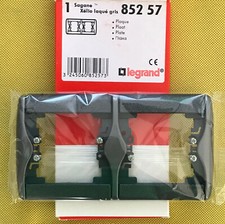  LEGRAND SAGANE Double Plaque Xelio Laqué Gris 85257 Neuf, 2 Postes Horizontal