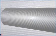 film vinyle carbone 4D gris argent thermoformable sticker adhésif 30cm x 20cm