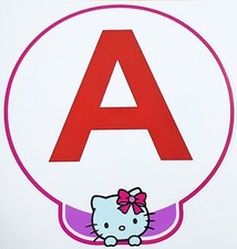Stickers Adhésif Carrosserie "  A " Jeune Conducteur Hello Kitty