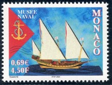 TIMBRE DE MONACO N° 2304 ** BATEAU / VOILIER / MUSEE NAVAL / CHEBEC PRINCIER