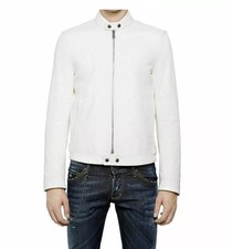 Blouson cuir blanc homme