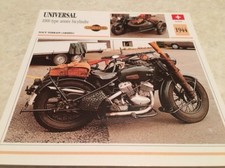 Carte moto Universal 1000 armée bicylindre 1944 collection Atlas motorbike CH
