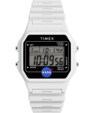 Montre Homme TIMEX NASA Artemis TW2Y13500 Silicone Blanc Chrono Alarm